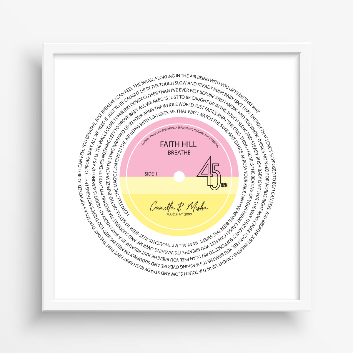 Favorite Song Vinyl Lyrics Print